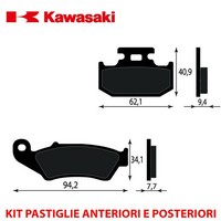 Satz BremsbelÄGe Vorne UND Hinten Kawasaki KX 250 1994 1995