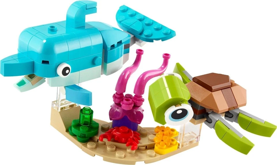 LEGO 31128 Creator 3-in-1 Dolphin and Turtle Brand New Retired Set - Image 3 of 4