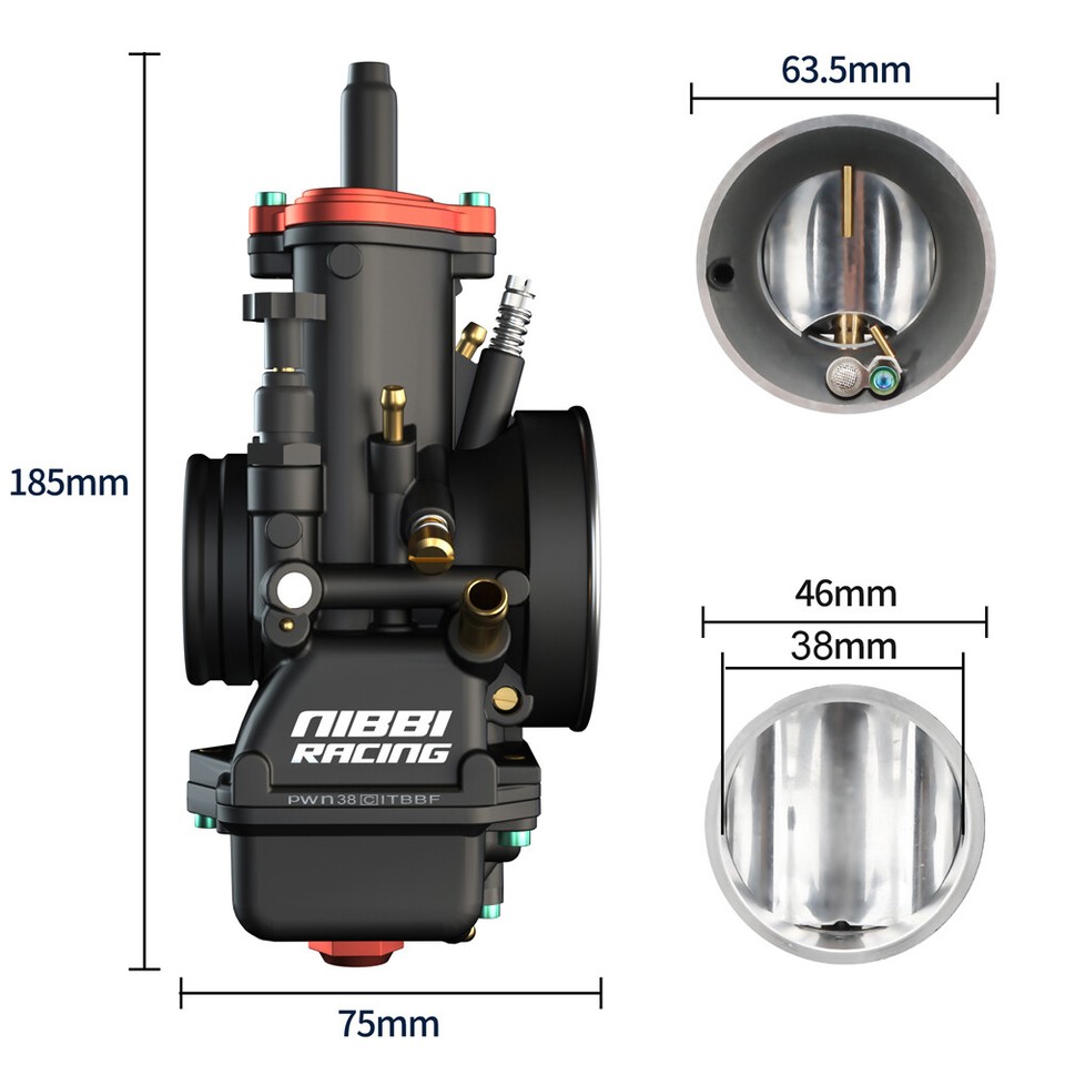 Nibbi Racing NIBBI PWN38mm Racing Carburetor Carb For 2T Engine Off-road Motorcycle ...