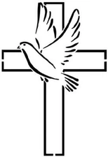 Cross with Dove Stencil Religious Stencils