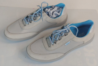 SAS Sporty Silver Lace Up Sneakers Gray Blue Diabetic Shoes Womens Size 9 M