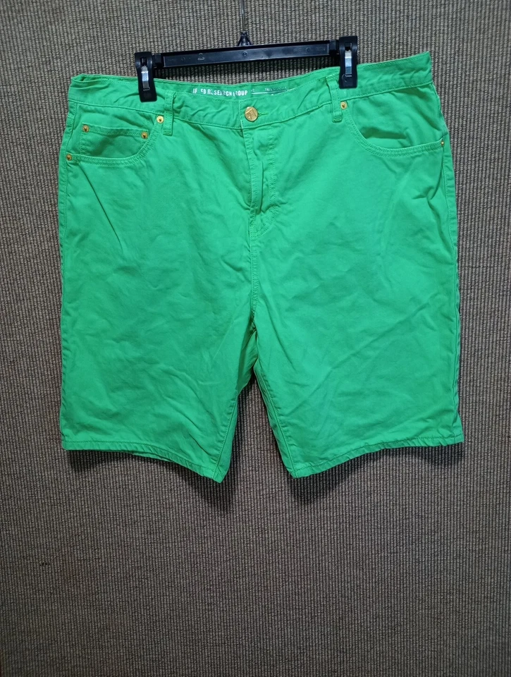 LRG Lifted Research Group Mens True Straight Shorts Green Size 42 - Image 2 of 4