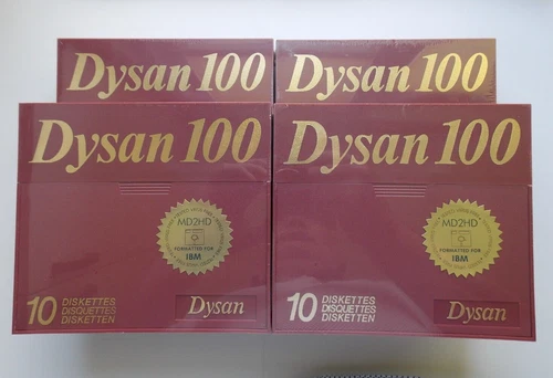 10 x 5.25" inch Dysan 100 1.2MB/1.6MB DS MD2HD High Density Floppy Discs