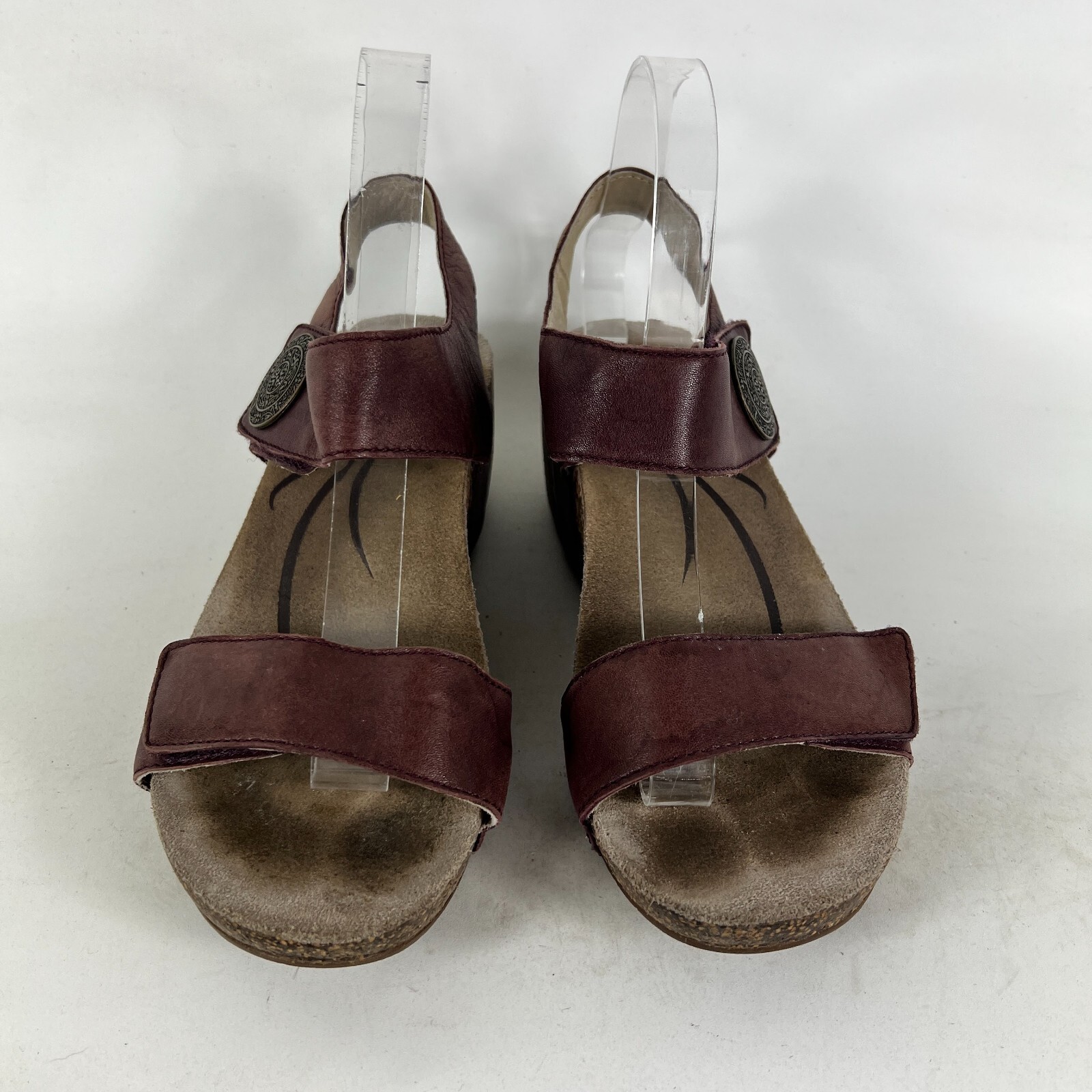 APL Abeo sandali slingback donna 7 5 pelle marrone zeppa tacco casual AU50892