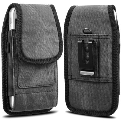 Vertical Cell Phone Holster Pouch Wallet Case With Belt Clip For iPhone Samsung.