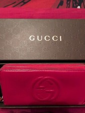 AUTHENTIC GUCCI SOHO ZIPPER WALLET IN EXQUISITE CRIMSON RED EUC