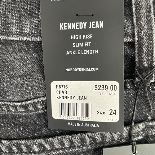 Nobody Denim Kennedy Jeans Womens Size 24 Char Black High Rise Frayed Hem New - Picture 6 of 8