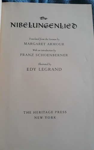 The NIBELUNGENLIED 1961 Heritage Press, German Myths / Legends, HC w/Slipcase - Picture 7 of 11