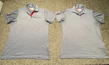 CHICKFILA Shirts Employee Large Gray Striped Womens Polo Uniform Oobe LOT OF 2
