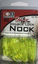 Bohning 1003lm Lime Blazer Double Lock Nock 12 PK-BRAND NEW-SHIPS SAME BUS DAY
