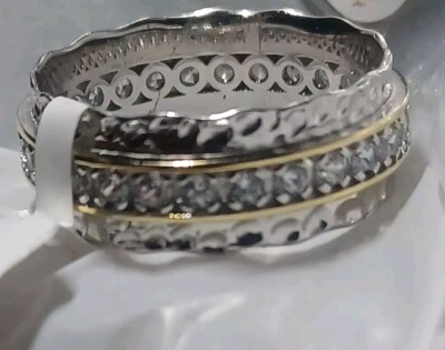Bella Luce 1.50 CTW CZ Rhodium & 14K Yellow Gold Over Sterling Silver Band SZ 11