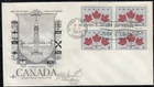 Canada Scott 417 Blk 4 Black Rose Craft FDC - Maple Leaf Unity