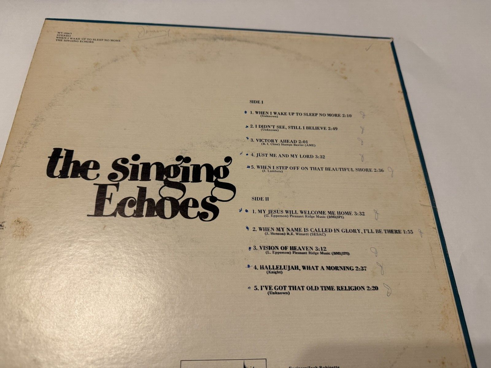 Southern Gospel Vinyl LP The Singing Echoes Wake Up To Sleep No More 22S