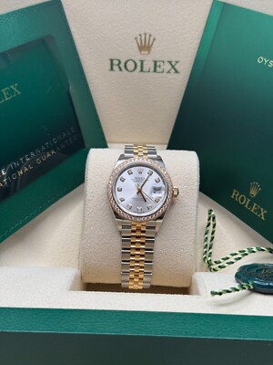 Rolex Lady-Datejust NEW 2024 Silver Diamond Dial Two Tone Yellow Gold 279383RBR