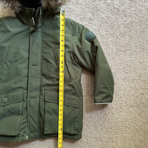 GAP Jacket Girls 1 Husky Full Zip Parka Down Fill Green Pockets - Picture 9 of 12