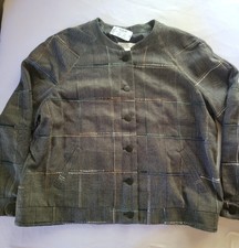 Christopher & Banks Nwt Tweed Plaid Blazer/jacket - Xl Gray & Multi
