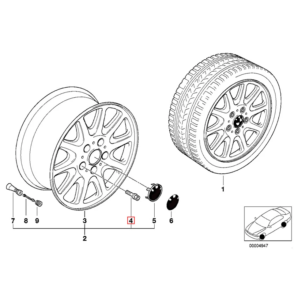 5X 12x1.5 Black Cone Lug Bolts for BMW E36 E46 E60 E90 E92 E39 E82 E88 Z4 Z3 M12 Foto 2 de 4