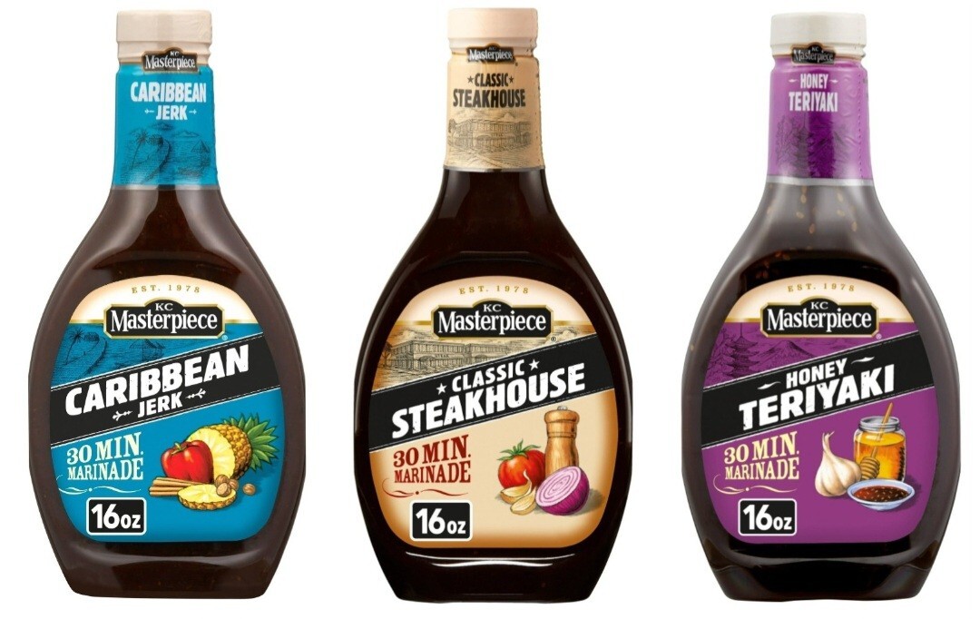 Pick 1 KC Masterpiece Marinade Caribbean, Classic Steakhouse or Honey
