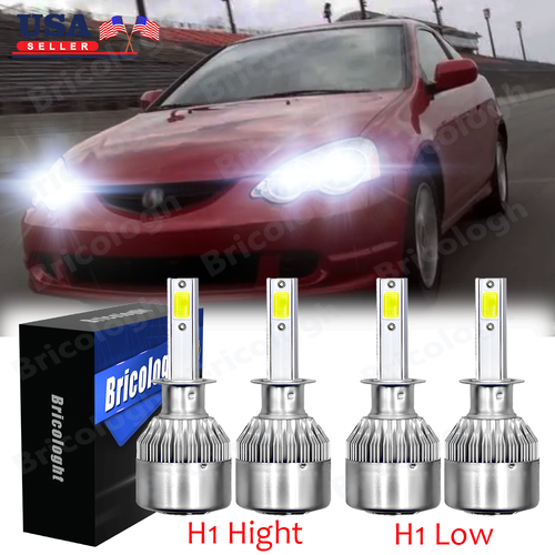 Combo LED Headlight Bulbs 6000K for ACURA RSX 20022004 High Low Beam