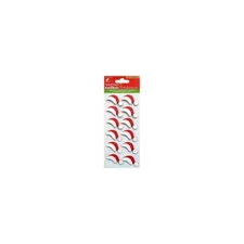 Stickers 3D Little Birdie Christmas Santa Hats White Red Glitter Repeats 12 Hats