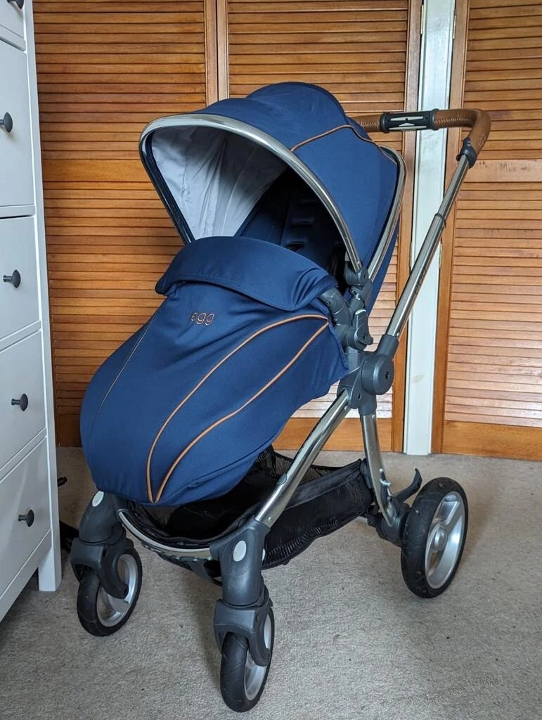 Blue egg pram cheap