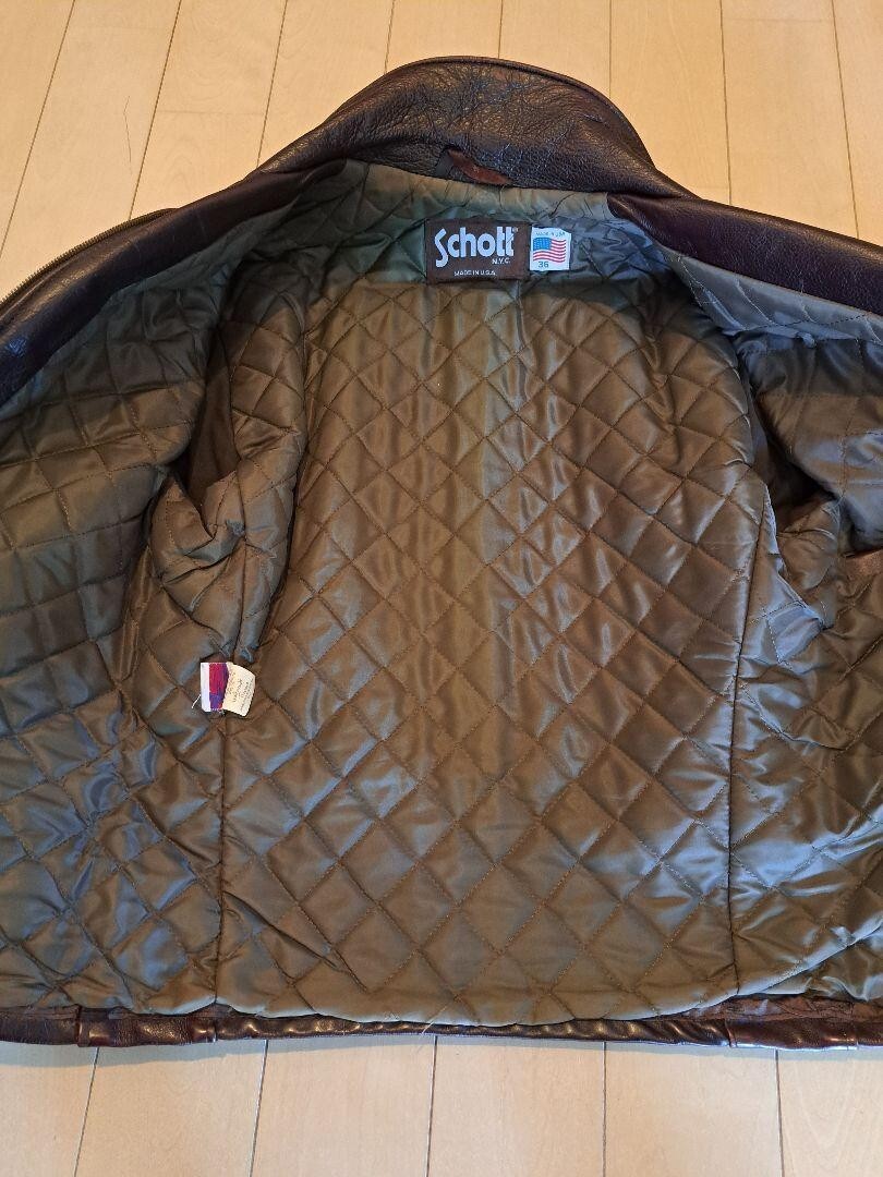 Schott 634 Leather Jacket Genuine Leather Men Size 36 Dark Schott 634 Leather Jacket Genuine Leather Men Size 36 Dark
