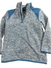 All In Motion Boys Size XS 4/5 Pullover Sweater Heathered Blue 1/4 Zip