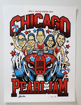 Pearl Jam Poster Print AP United Center Chicago 9/7/23 N2 Ames