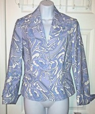 NWT 179 KENNETH COLE Blue White Blazer Jacket Coat Floral Hamptons Sz 6 New