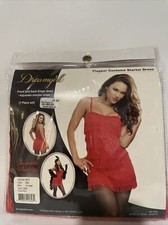Dreamgirl Red Flapper Fringe Dress Women Halloween Gatsby 20s Costume XL