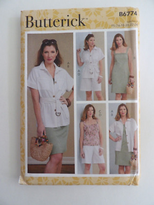 Butterick Misses' Dress, Jacket, Top, Uncut Pattern B6774 A5, US Sizes 16-24
