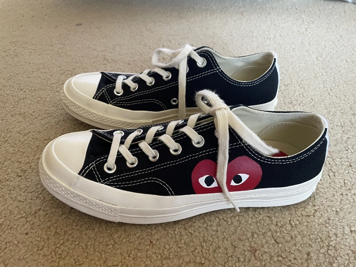 Converse CDG Comme Des Garcons Low BLACK Size Mens 7 Womens 9