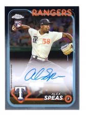 Alex Speas 2024 Topps Chrome Baseball Rookie Autographs #RA-ASP Rangers RC AUTO