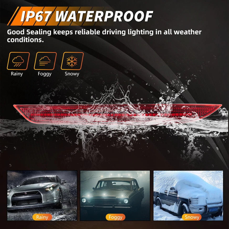 2X Rear Bumper Reflector Red LED Tail Brake Signal Lights For 16-17 Honda Accord - Image 4 of 4