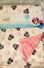 BLANKET PLUSH - DISNEY GIRLS - MINNIE MOUSE PINK - BABY TODDLER CRIB BED