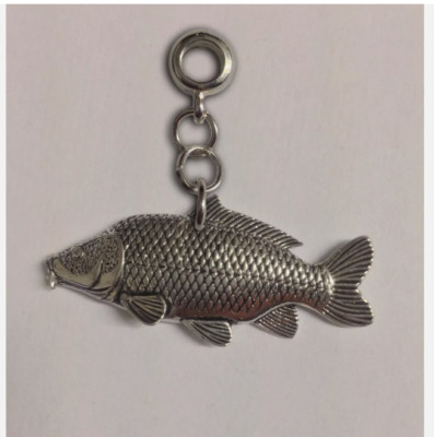 Common Carp Charm with 5mm Hole to fit Pendant Charm Bracelet European refV23