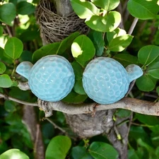 Ceramic Blue Bird Figurines Set of 2 Birds Sparrow Finch Love Birds Songbird New