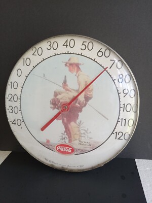 Vintage Drink Coca Cola Norman Rockwell Thermometer.