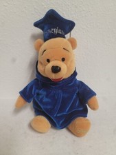 Disneyland Winnie the Pooh Mini Bean Bag Plush with Blue Graduation Cap  Gown