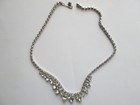 Vintage Weiss Rhinestone Necklace 15” Choker Prong Set — photo 1