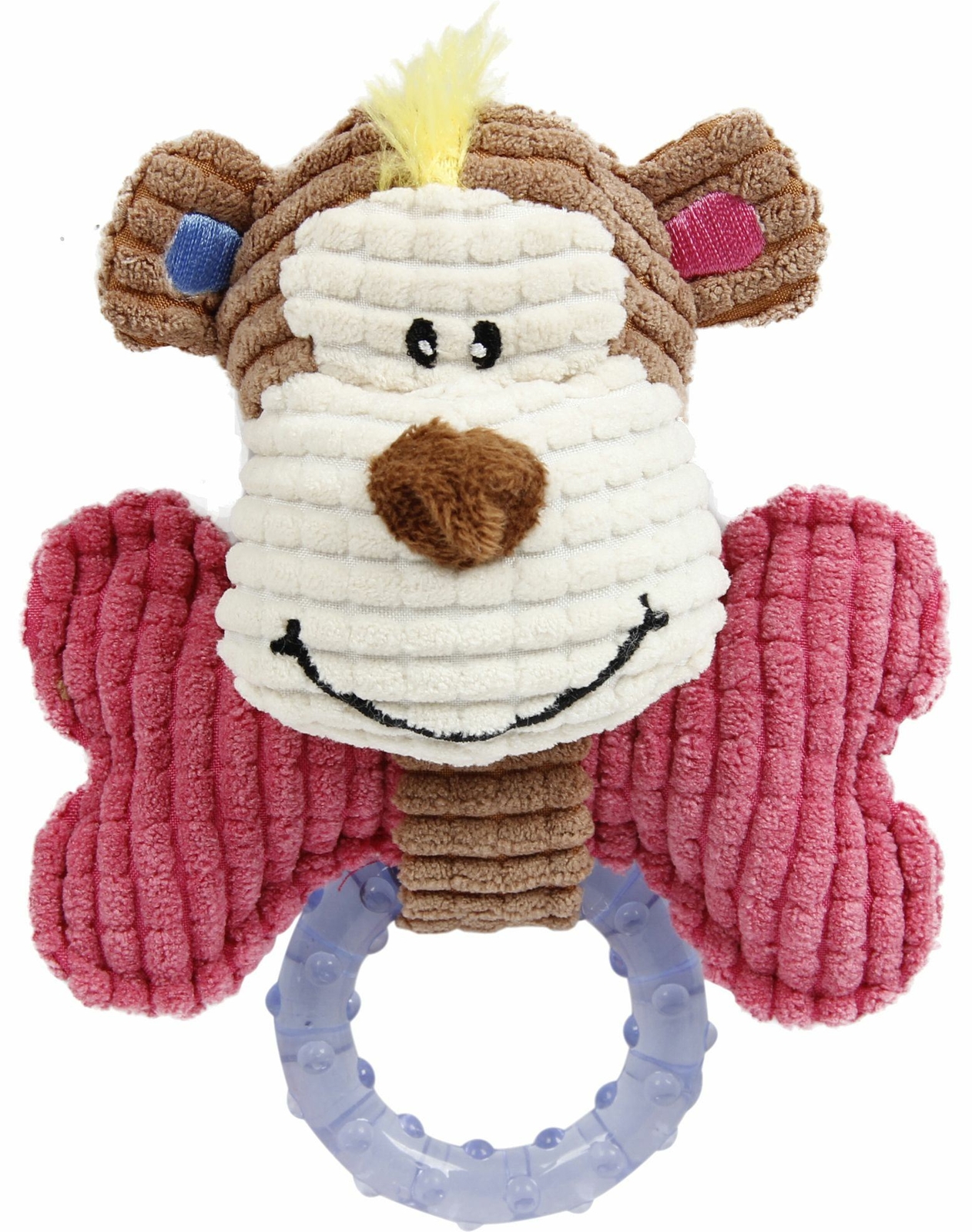 Pet Life &reg; 'Paci-Plush' Plush Squeaking Rubber Teething Newborn Puppy Dog Toy