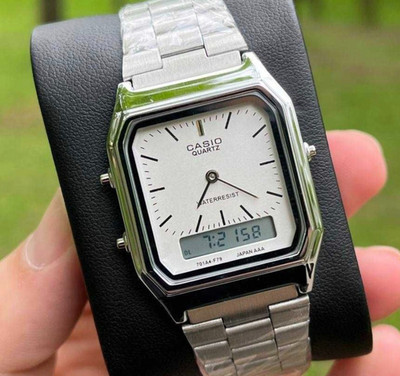 Unisex White Wristwatch Casio AQ-230 New