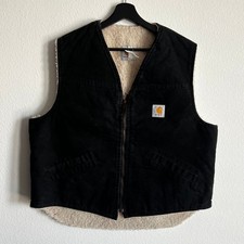 Carhartt black sherpa work wear vest