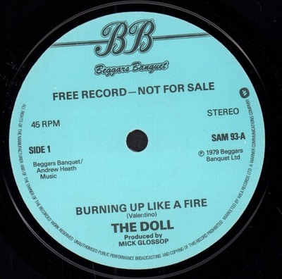 Puppe Brennt Wie Ein Feuer 7'' Vinyl UK Beggars Banquet 1979 Freebie Teil Von