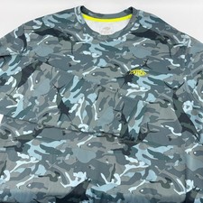 AFTCO AFTECH Mens Large Long Sleeve Performance Fishing Shirt Blue Grey Camo