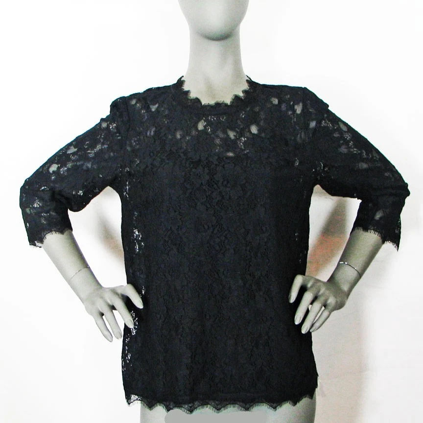 NUEVO Talbots Talla 8, 2 Piezas Top de Encaje Negro Camisola Precioso Borde de Encaje Precio de venta sugerido por el fabricante $119 Foto 2 de 4