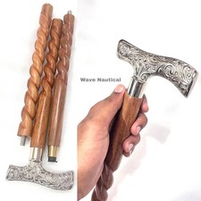 36'' Victorian Wooden Walking Stick Derby Handle Vintage Designer Walking Stick