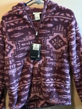 Ariat Womens Size S REAL Berber Mulberry Aztec Western Pullover 1/2 Zipper