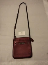 Coach Crossbody Swagger Metallic Cherry New 