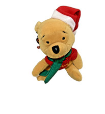 Disney Winnie The Pooh Bean Bag Plush 8" Holiday Christmas Santa Mouseketoys New